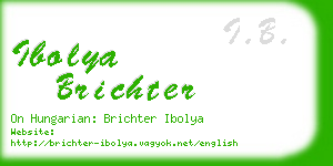 ibolya brichter business card